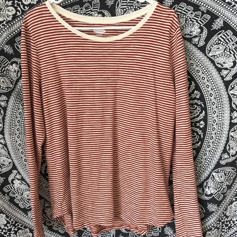 Red and White Striped Long Sleeve